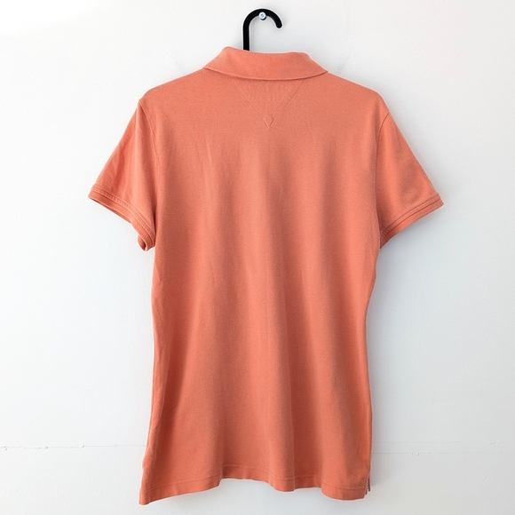 Tommy Hilfiger Women's Orange Fitted Polo Short Sleeve Top ~ Size Large - Picture 6 of 8